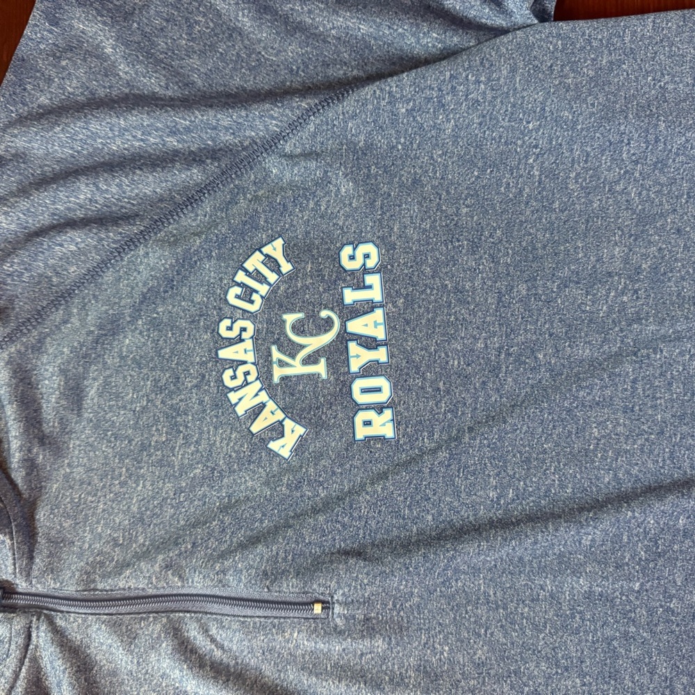 Majestic Kansas City Royals Quarter-Zip in Blue - Picture 3 of 7